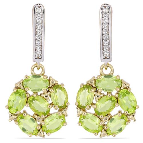 BUY REAL PERIDOT GEMSTONE CLUSTER EARRINGS IN 925 SILVER